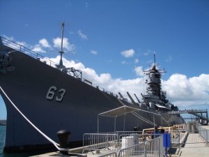 Battleship USS Missouri in Pearl Harbor receives thousands of visitors every year.
